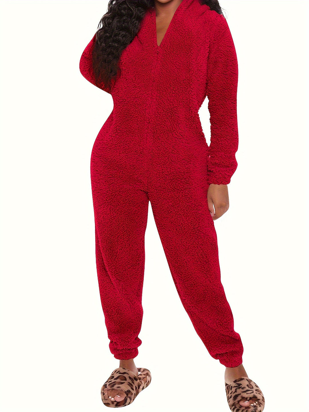 Kelsie-Plush Fleece Pyjama Jumpsuit -