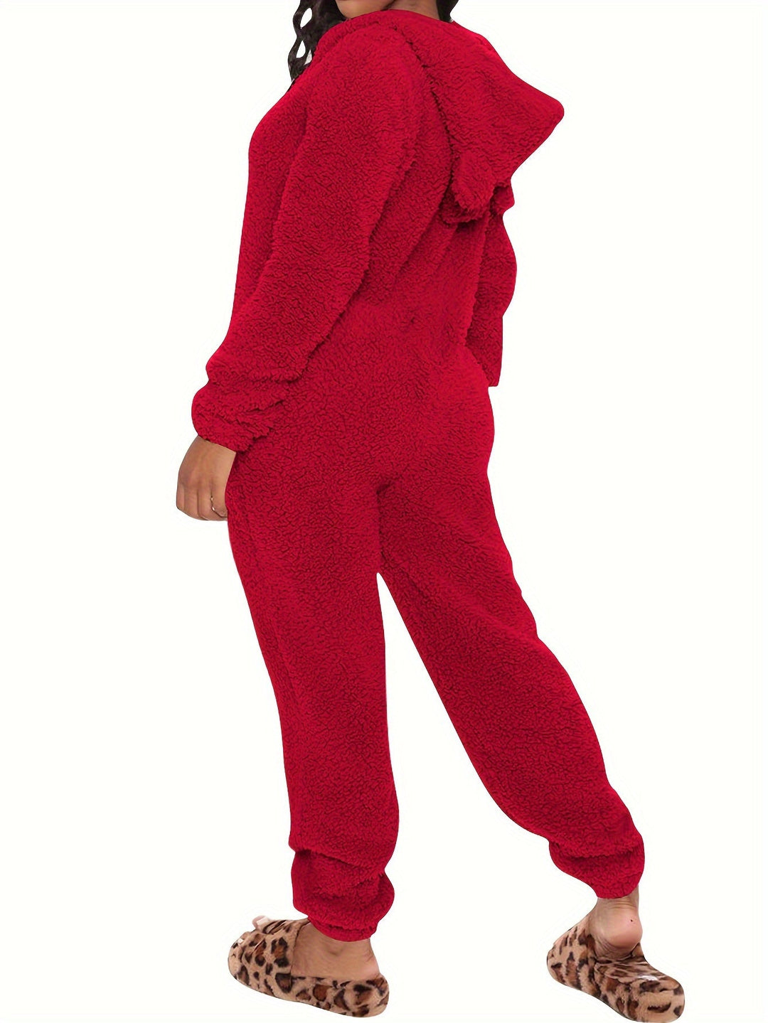 Kelsie-Plush Fleece Pyjama Jumpsuit -